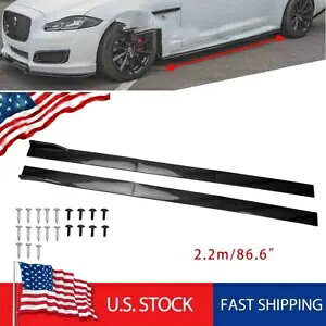 �W���K�[ XJ XF XE XFR 86.6 �T�C�h�X�J�[�g�G�N�X�e���V�������b�v�X�v���b�^�[�J�[�{���t�@�C�o�[ For Jaguar XJ XF XE XFR 86.6 Side Skirts Extension Lip Splitters Carbon Fiber �y���s�A���i�z