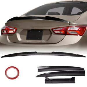 �V�{���[�}���u 2005-2023 ���A�g�����N�X�|�C���[���b�v���������J�[�{�����b�N For Chevrolet Malibu 2005-2023 Rear Trunk Spoiler Lip Roof Tail Wing Carbon Look �y���s�A���i�z