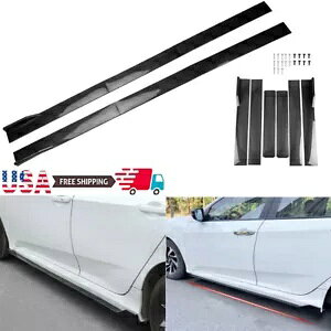 86.6C` TChXJ[g GNXeV bJ[pl {fBLbg bv Xvb^[ z_ VrbNp 86.6" Side Skirts Extension Rocker Panel Body Kit Lip Splitter For Honda Civic