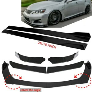 NTX IS250 IS350 ̂鍕tgop[bv + 2 [gTChXJ[gXvb^[Lbg For Lexus IS250 IS350 Glossy Black Front Bumper Lip + 2m Side Skirt Splitter Kit