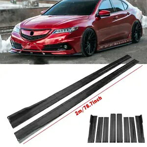 �A�L���� TSX 78.7 �J�[�{���t�@�C�o�[�T�C�h�X�J�[�g�G�N�X�e���V�������b�v���b�J�[�p�l���X�v���b�^�[ For Acura TSX 78.7 Carbon Fiber Side Skirts Extension Lip Rocker Panel Splitter �y���s�A���i�z