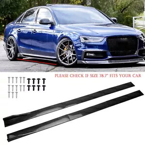 AEfB A3 A4 B8 S3 S4 78.7 "TChXJ[gXvb^[bJ[plbvJ[{t@Co[ For Audi A3 A4 B8 S3 S4 78.7" Side Skirts Splitter Rocker Panel Lip Carbon Fiber