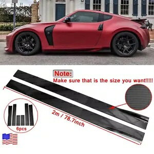 ���Y 350Z 370Z 78.7 �T�C�h�X�J�[�g�G�N�X�e���V�������b�v�X�v���b�^�[�J�[�{���t�@�C�o�[ 6 �� For Nissan 350Z 370Z 78.7 Side Skirts Extension Lip Splitters Carbon Fiber 6PCS �y���s�A���i�z