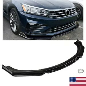 �t�����g�o���p�[���b�v VW �W�F�b�^�X�|�C���[�X�v���b�^�[�`���{�f�B�L�b�g����̂��鍕 Front Bumper Lip For VW for Jetta Spoiler Splitter Chin Body Kit Glossy Black �y���s�A���i�z
