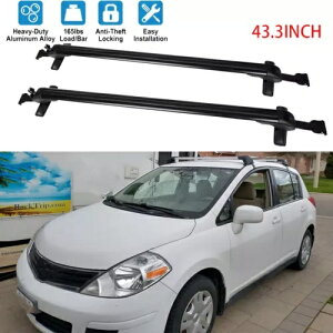 ���Y���@�[�T 2007-2022 �g�b�v���[�t���b�N�N���X�o�[ 43.3 �ו��ݕ��L�����A�č� For Nissan Versa 2007-2022 Top Roof Rack Cross Bar 43.3 Luggage Cargo Carrier US �y���s�A���i�z