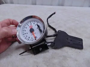 MAC c[ [VO ^R[^[ Vtg Cg n[[ nho[ CU[ uPbgt zCg MAC Tools Racing Tachometer Shift Light W/ Harley Handlebar Riser Bracket White