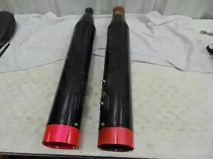 4C` ubN }t[ n[[ M8 17-23 c[O yA sN rbg Gh Lbv ̂܂ 4" Black Mufflers Harley M8 17-23 Touring Pair Pink Billet End Caps AS IS