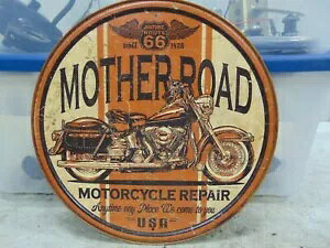 ���[�g 66 �}�U�[���[�h�o�C�N�C�����^���T�C�� Route 66 Mother Road Motorcycle Repair Metal Sign �y���s�A���i�z