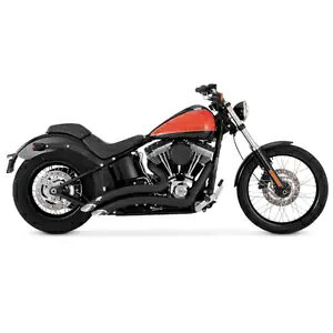 Vance & Hines �u���b�N 2-into-2 �r�b�O ���W�A�X �f���A�� �G�L�]�[�X�g �V�X�e�� 86-17 �\�t�e�C�� 46069 Vance & Hines Black 2-into-2 Big Radius Dual Exhaust System 86-17 Softail 46069 �y���s�A���i�z