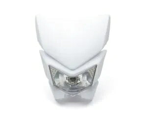zCgI[goCwbhCg}XN 12V X[p[gGf[ȒPtBbg͂ȑϋv WHITE Motorcycle Headlight Mask 12V Supermoto Enduro Easy Fit STRONG DURABLE