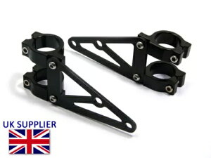 I[goC wbhCg uPbg JtF [T[ 32-33mm tH[Np - ubN - yA Motorcycle Headlight Brackets Cafe Racer for 32-33mm Forks - BLACK - PAIR