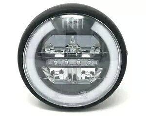 LED �I�[�g�o�C�w�b�h���C�g 6.5 165mm ���g�����[�h�X�^�[�J�t�F���[�T�[�X�g���[�g�t�@�C�^�[�p LED Motorcycle Headlight 6.5 165mm for Retro Roadster Cafe Racer Streetfighter �y���s�A���i�z