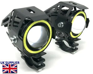 vWFN^[ 10W LED X|bgCg + zCg Halo O KTM X[p[ Ahx`[ X[p[f[Np Projector 10W LED Spotlights + White Halo Ring for KTM Super Adventure Superduke