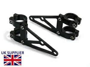 I[goC wbhCg uPbg JtF [T[ 52-53mm tH[Np - ubN - yA Motorcycle Headlight Brackets Cafe Racer for 52-53mm Forks - BLACK - PAIR