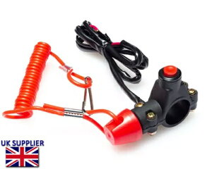 oCNLXCb` GWJbgIt 22mm 7/8C`o[p P[uR[heU[t Motorbike Kill Switch Engine Cut Off for 22mm 7/8" Bars with Cable Cord Tether