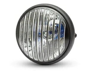 oCNwbhCg 7.7 C` 196mm Ot |JtF[T[Xg[goCN Motorbike Headlight 7.7 inch 196mm with Vertical Grill | Cafe Racer Street Bike