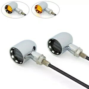 JX^I[goC LED ubgCWP[^[ N[ FCT[gt 2  Custom Motorcycle LED Bullet Indicators in Chrome with Black Inserts 2PCS