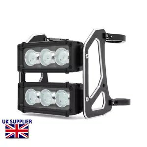 I[goC̃wbhCg LED Xg[gt@C^[ Cgo[ 50-51mm tH[NpfAX^bN Motorcycle Headlight LED Streetfighter Light Bar for 50-51mm Forks Dual Stacked