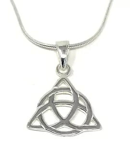 �X�^�[�����O�V���o�[ �g���P�g�� �g���j�e�B �m�b�g �y���_���g�A�X�l�[�N �`�F�[�� Sterling Silver Triquetra Trinity Knot Pendant on Snake Chain �y���s�A���i�z