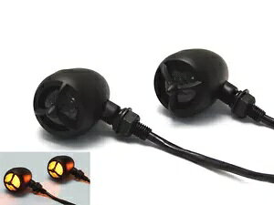 oCN LED CWP[^[ ECJ[ `bp[ JX^ - ubN gs[h Motorbike LED Indicators Turn Signals Chopper Custom - Black Torpedo