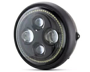 I[goCvWFN^[ LED wbhCgwbhv 7.7 C`邢n[O Motorcycle Projector LED Headlight Metal Headlamp 7.7 inch with Bright Halo Ring