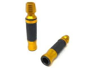 22mm 7/8�C���`�n���h���o�[�p�o�[�G���h�t���I�[�g�o�C�n���h�O���b�v GOLD Ally Motorcycle Hand Grips with Bar Ends for 22mm 7/8 inch Handlebars GOLD Ally �y���s�A���i�z