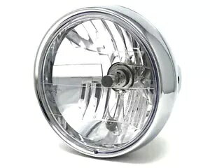 I[goC̃wbhCg 7.5C` 55W gJtF[T[vWFNgpFς݃N[ Motorcycle Headlight 7.5" 55W Homologated Chrome for Retro Cafe Racer Project