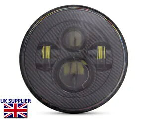 vWFN^[ LED h[o[ 90 110 wbhCg CT[g 7 C` J[{t@Co[dグ Projector LED Land Rover 90 110 Headlight Insert 7 Inch in Carbon Fibre Finish