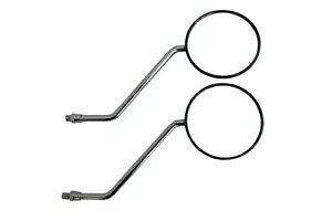 XN[^[tpjo[TEh~[ 8mm v N[XeyAt Universal Round Mirrors for Scooter Moped 8mm Clockwise with Chrome Stem PAIR