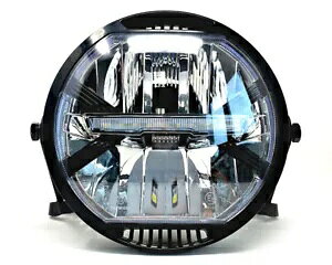 Moto 7"" LED Fς݃wbhCg & ŒJtF [T[ Xg[gt@C^[- Moto 7"" LED Approved Headlight & Fixation Cafe Racer Streetfighter-