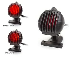 LED �e�[�����C�g �v���Y�� �O�����t�� �}�b�g �u���b�N �A���[ �J�X�^�� �n�[���[ �\�t�e�C���p LED Tail Light with Prison Grill Matt Black Ally for Custom Harley Softail �y���s�A���i�z