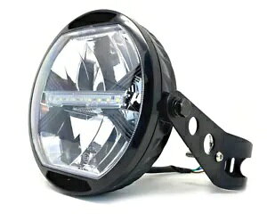 LED I[goC oCN 7 C` wbhCg & uPbg 32mm-40mm tH[NɓK E }[Nt LED Motorcycle Motorbike 7" Headlight & brackets fit 32mm-40mm forks E MARKED