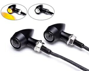 JX^I[goCCWP[^[ fC^CjOCgt^[VOi ubN Custom Motorcycle Indicators Turn Signals with Daytime Running Lights BLACK