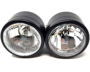 I[goC cC wbhCg h~l[^[ Xg[gt@C^[ ubN HOMOLOGATED E-MARKED Motorcycle Twin Headlight Dominator Streetfighter Black HOMOLOGATED E-MARKED