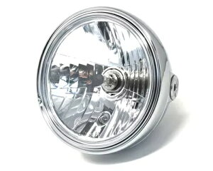oCNwbhCg 12V 55W N[X`[ 8C` gNVbNI[hXN[bN Motorbike Headlight 12V 55W CHROME Steel 8" Inch Retro Classic Old School Look