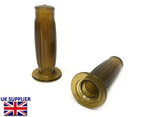 I[goC AeB[N uE Obv 22mm 7/8 C` g JtF [T[ XNu[ yA Motorcycle Antique Brown Grips 22mm 7/8 inch Retro Cafe Racer Scrambler PAIR