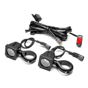 oCNX|bgCgLbg COn[lXAXCb`A52-53mm tH[NNv 10W LEDt Motorbike Spotlight Kit with Wiring Harness, Switch, 52-53mm Fork Clamps 10W LED