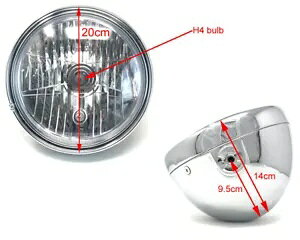 �o�C�N�w�b�h���C�g�N���[�����}�n XJR1200 XJR1300 12V 55W �T�C�h���C�g�t�� Motorbike Headlight CHROME for Yamaha XJR1200 XJR1300 12V 55W with Sidelight �y���s�A���i�z