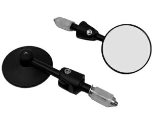 oCN܂肽݃o[Gh~[ubNEhA~jE - i Motorbike Folding Bar End Mirrors Black Round Aluminium - High Quality