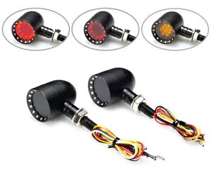 JX^`bp[pɓꂽoCN LED ACWP[^[Xgbve[Cg Motorbike LED Rear Indicators Stop Tail Lights Integrated for Custom Chopper