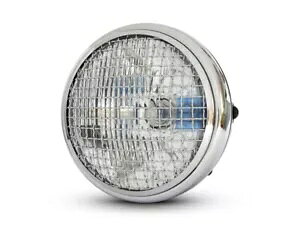 oCN wbhCg wbhv 7.7 C` OX ubN N[ bV Ot Motorbike Headlight Headlamp 7.7" Gloss Black with Chrome Mesh Grill