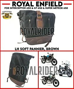 CGtB[h uLH\tgpjA uEv C^[Zv^[650GT650~[eBA650p Royal Enfield "LH SOFT PANNIER, Brown" For INTERCEPTOR 650 & GT 650 & METEOR 650