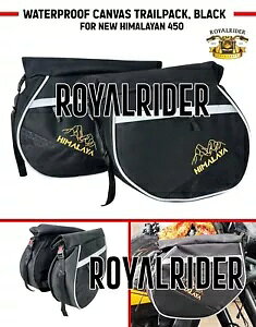 uhLoX gCpbNAubNvC GtB[h NEW q} 450 ɓK "WATERPROOF CANVAS TRAILPACK, BLACK" FIT FOR ROYAL ENFIELD NEW HIMALAYAN 450