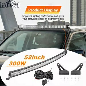 2005-2021 ���Y�t�����e�B�A 52 �C���` LED ���C�g�o�[���[�t���t���u���P�b�g���C���[�L�b�g�ɓK�� Fits 2005-2021 Nissan Frontier 52'' LED Light Bar Roof Mounting Bracket Wire Kit