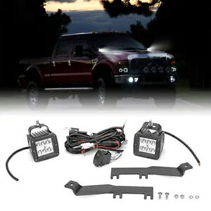 F-250 F-350 �X�[�p�[�f���[�e�B 2008-2009 10 24 ���b�g LED ���C�g�|�b�h�t�[�h�}�E���g�z���L�b�g For F-250 F-350 Super Duty 2008-2009 10 24W LED Light Pod Hood Mount Wiring Kit �y���s�A���i�z