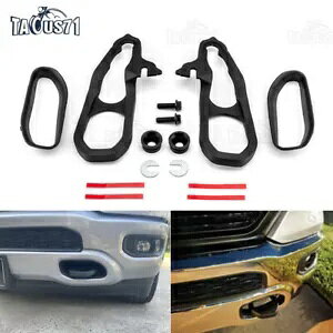 1 yAtgtbNEx[LbgJo[ 2019-2024 _bW 1500 1 Pair Front Tow Hooks Left & Right Bezel Kit Cover For 2019-2024 Dodge Ram 1500