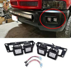 2010-2018 Ram 2500/3500 - 4*24W LED �|�b�h�t�H�O���C�g�����v�o���p�[��t�L�b�g For 2010-2018 Ram 2500/3500 - 4*24W LED Pod Fog Light Lamp Bumper Mounting Kit �y���s�A���i�z