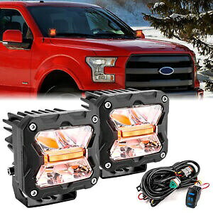tH[h F150 F250 F350 W[ 3 "LED Cg|bhzCgAo[Xg{ DT zt For Ford F150 F250 F350 Ranger 3" LED Light Pods White Amber Strobe w/ DT Wiring