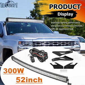 [ttuPbg 52 C` LED Cgo[ + C[t Sierra 2500HD/3500HD 15-18 ɓK Roof Mounting Bracket w/ 52'' LED Light Bar+Wire Fits Sierra 2500HD/3500HD 15-18