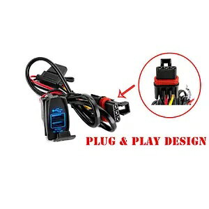 WEISEN |X RZR vpXoXo[fA USB 4.2A }[d탏C[n[lX WEISEN For Polaris RZR PRO Pulse Busbar Dual USB 4.2A Fast Charger Wire Harness